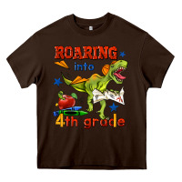 Chocolate Brown roaring into 4th grade Heavy Core Tee - BundleAndBundleShop