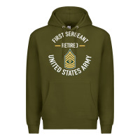 Army Green first sergeant 1sg retired army military retirement gifts long sleeve Premium Hoodie - lanVoArt