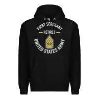 Black first sergeant 1sg retired army military retirement gifts long sleeve Premium Hoodie - lanVoArt