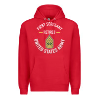 Red first sergeant 1sg retired army military retirement gifts long sleeve Premium Hoodie - lanVoArt