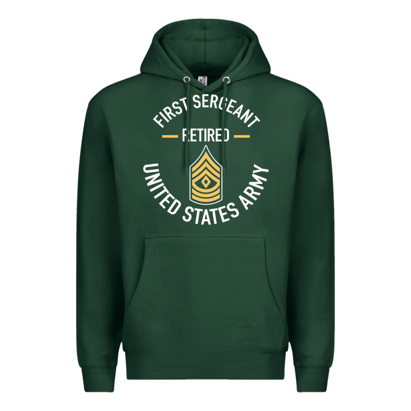 First Sergeant 1sg Retired Army Military Retirement Gifts Long Sleeve Premium Hoodie by lanVoArt | Teevron