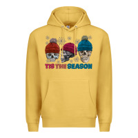Antique Gold tis the season skull winter Premium Hoodie - FaDigitalArtStudio