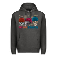 Charcoal Heather tis the season skull winter Premium Hoodie - FaDigitalArtStudio