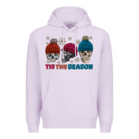 Lilac tis the season skull winter Premium Hoodie - FaDigitalArtStudio