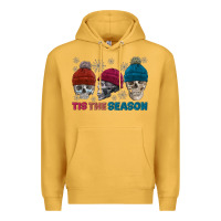 Mustard tis the season skull winter Premium Hoodie - FaDigitalArtStudio