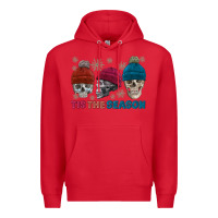 Red tis the season skull winter Premium Hoodie - FaDigitalArtStudio