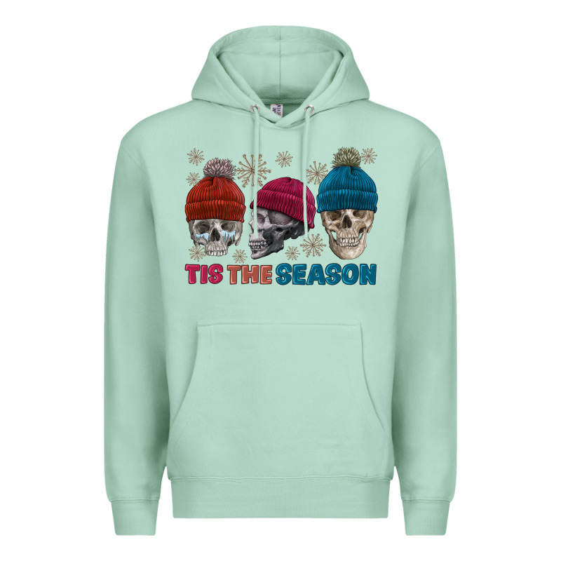 Tis The Season Skull Winter Premium Hoodie by FaDigitalArtStudio | Teevron