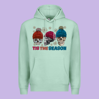 Tis The Season Skull Winter Premium Hoodie Designed By Fadigitalartstudio