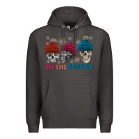 Smoke tis the season skull winter Premium Hoodie - FaDigitalArtStudio