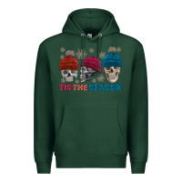 Sports Green tis the season skull winter Premium Hoodie - FaDigitalArtStudio
