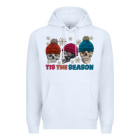 White tis the season skull winter Premium Hoodie - FaDigitalArtStudio