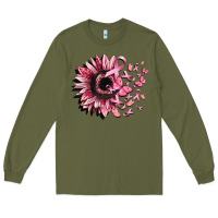Army Green cancer sunflower Long Sleeve Tee - CowGirlArtShop