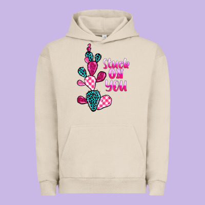 Stuck On You Cactus Urban Hoodie Designed By Barkaloodesign