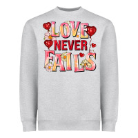 Heather Grey Love never fails Heavyweight Sweatshirt - FaDigitalArtStudio