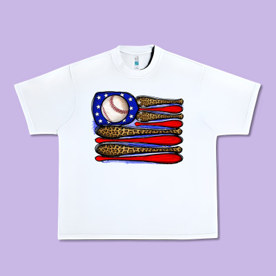 Leopard Baseball Flag3 Urban Heavy Tee Designed By Jahusdesignshop
