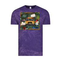 Cloud Purple school bus back to school Vintage Tee - texasbilliewilder