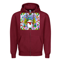Burgundy Chillin Snow Zipper Hoodie - CowhideDigitalArt