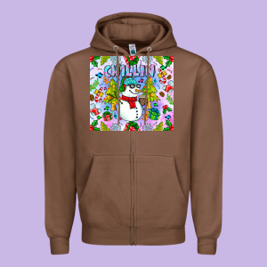 Chillin Snow Zipper Hoodie Designed By Cowhidedigitalart