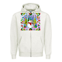 Oatmeal Heather Chillin Snow Zipper Hoodie - CowhideDigitalArt