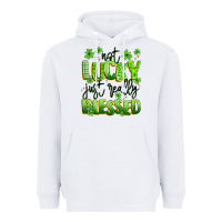White not lucky just really blessed Heavyweight Hoodie - Artiststas