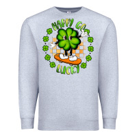 Heather Grey happy go lucky Premium Sweatshirt - Artiststas
