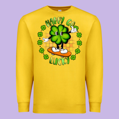 Happy Go Lucky Premium Sweatshirt Designed By Artiststas