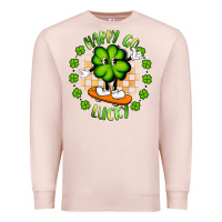 Pale Pink happy go lucky Premium Sweatshirt - Artiststas