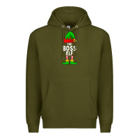 Army Green Boss Elf Matching Family Christmas Premium Hoodie - lanVoArt