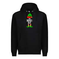Black Boss Elf Matching Family Christmas Premium Hoodie - lanVoArt