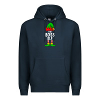 Navy Boss Elf Matching Family Christmas Premium Hoodie - lanVoArt