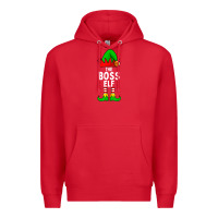 Red Boss Elf Matching Family Christmas Premium Hoodie - lanVoArt