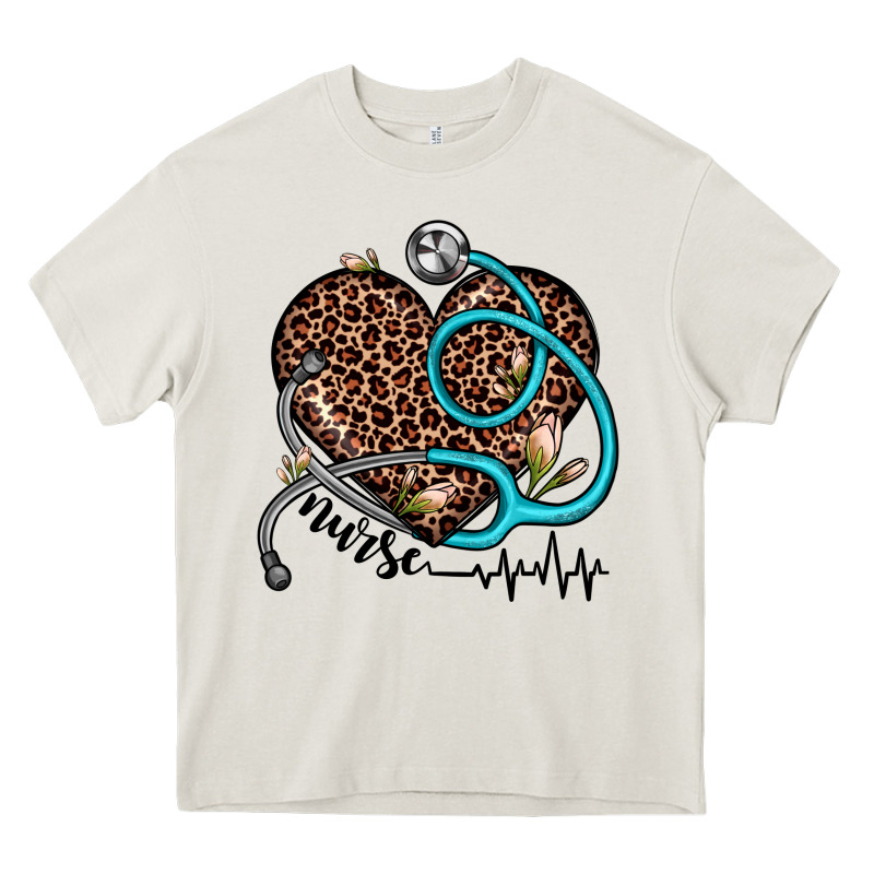 Nurse Leopard Heart Heavy Core Tee by JahusDesignShop | Teevron