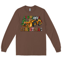 Chestnut i dig christmas bulldozer Long Sleeve Tee - CowGirlArtShop
