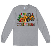 Heather Grey i dig christmas bulldozer Long Sleeve Tee - CowGirlArtShop