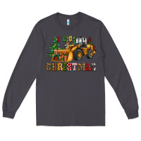 Smoke i dig christmas bulldozer Long Sleeve Tee - CowGirlArtShop