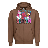 Chestnut It's Freezin Season Zipper Hoodie - CowhideDigitalArt