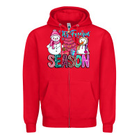 Red It's Freezin Season Zipper Hoodie - CowhideDigitalArt