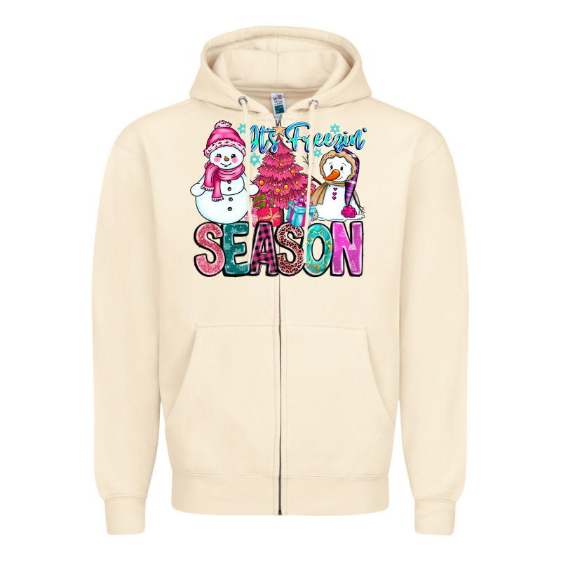 It's Freezin Season Zipper Hoodie by CowhideDigitalArt | Teevron