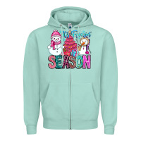 Seafoam It's Freezin Season Zipper Hoodie - CowhideDigitalArt