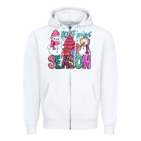 White It's Freezin Season Zipper Hoodie - CowhideDigitalArt