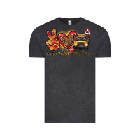 Vintage Black peace love school bus Vintage Tee - texasbilliewilder