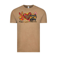 Vintage Coffee peace love school bus Vintage Tee - texasbilliewilder