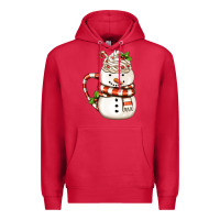 Cardinal Christmas Snowman Coffee Cup Premium Hoodie - FaDigitalArtStudio