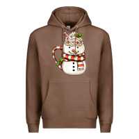 Chestnut Christmas Snowman Coffee Cup Premium Hoodie - FaDigitalArtStudio