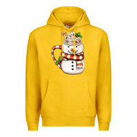 Lemon Christmas Snowman Coffee Cup Premium Hoodie - FaDigitalArtStudio