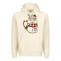 Sandshell Christmas Snowman Coffee Cup Premium Hoodie - FaDigitalArtStudio
