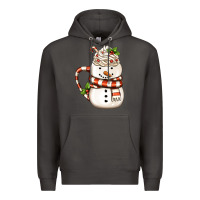 Smoke Christmas Snowman Coffee Cup Premium Hoodie - FaDigitalArtStudio