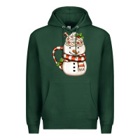 Sports Green Christmas Snowman Coffee Cup Premium Hoodie - FaDigitalArtStudio