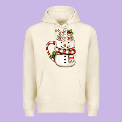 Christmas Snowman Coffee Cup Premium Hoodie Designed By Fadigitalartstudio