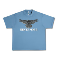 Pebble Blue Hot Trend Raven Nevermore Poetry Halloween Edgar Allan Poe Urban Heavy Tee - lanVoArt